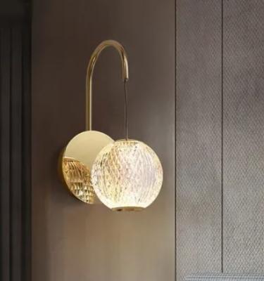 LANGDON 6W 3K 1LT OPTICAL ACRYLIC WALL LIGHT GOLD